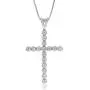 La Joya 1/6-1/2 Carat Total Weight (ctw) Lab Grown Diamond Cross Pendant Necklace Collection - White Rhodium Plated .925 Sterling Silver With Adjustable Chain - GH Color SI Clarity Diamonds