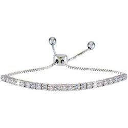 landau jewelry Womens Adjustable Pull Chain Tennis Bracelet