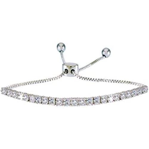 landau jewelry Womens Adjustable Pull Chain Tennis Bracelet