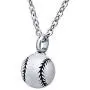 HOUSWEETY Baseball Stainless Steel Round Urn Pendant Necklace Memorial Ash Keepsake Cremation Jewelry (Gift Bag) HOUSWEETY Baseball Stainless Steel Round Urn Pendant Necklace Memorial Ash Keepsake Cremation Jewelry (Gift Bag)