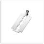 Xusamss Punk Jewelry Stainless Steel Razor Blade Tag Pendant Necklace,24'' Box Chain