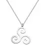 CENWA Stainless Steel Triple Spiral Necklace Emblem Amulet Talisman Charm