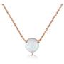 QUINBY Created Opal Necklace Rose Gold Dainty Opal Pendant Necklace for Women 8mm/ 5m