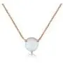 QUINBY Created Opal Necklace Rose Gold Dainty Opal Pendant Necklace for Women 8mm/ 5m QUINBY Created Opal Necklace Rose Gold Dainty Opal Pendant Necklace for Women 8mm/ 5m