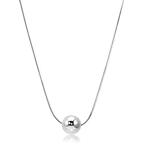 CISHOP Sterling Silver Ball Necklace Simple Polished Dot Pendant Necklace for Women CISHOP Sterling Silver Ball Necklace Simple Polished Dot Pendant Necklace for Women