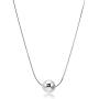 CISHOP Sterling Silver Ball Necklace Simple Polished Dot Pendant Necklace for Women