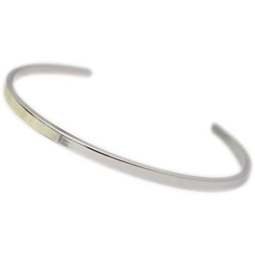 COUYA Womens Polished 316L Stainless Steel Silver Flat Bangle Cuff Bracelet