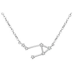 BriLove Women 925 Sterling Silver Wedding Bridal CZ Horoscope Zodiac 12 Constellation Astrology Pendant Necklace Birthday Gift