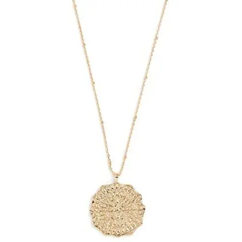 gorjana Womens Mosaic Coin Pendant Adjustable Necklace, 18K Gold Plated Medallion, 19 inch Chain gorjana Womens Mosaic Coin Pendant Adjustable Necklace, 18K Gold Plated Medallion, 19 inch Chain