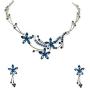 Faship Gorgeous Rhinestone Crystal Floral Necklace Earrings Set
