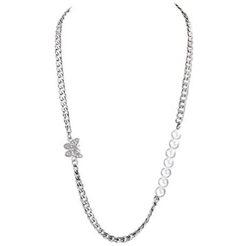 Ingemark Stainless Steel Punk Cuban Chain Necklace for Women Girls Simple Sweet Stylish Link Chain Necklace Jewelry