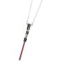 Star Wars Jewelry Womens Darth Vader Lightsaber Stainless Steel Pendant Necklace, Silver/Red, One Size