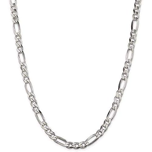 Savlano 925 Sterling Silver 5.5mm Italian Solid Figaro Link Chain Necklace with Gift Box for Men & Women - Made in Italy
