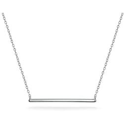 Thin Minimalist Sideways Horizontal Round Station Bar Pendant Necklace For Women For Teen Gold Plated Sterling Silver