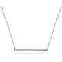 Thin Minimalist Sideways Horizontal Round Station Bar Pendant Necklace For Women For Teen Gold Plated Sterling Silver