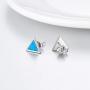 Turquoise Stud Earrings for Women Sterling Silver Triangle Cut Earrings Turquoise Jewelry Gift for Girls Mother