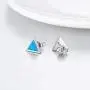 Turquoise Stud Earrings for Women Sterling Silver Triangle Cut Earrings Turquoise Jewelry Gift for Girls Mother