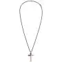 Steve Madden Stainless Steel Diagonal Design Cross Necklace for Men with 26 Inch Box Chain Steve Madden Stainless Steel Diagonal Design Cross Necklace for Men with 26 Inch Box Chain