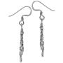 Silvershake Black Cubic Zirconia and Blue Enamel 925 Sterling Silver Evil Eye Dangle Hook Earrings