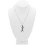 Controse Silver-Toned Stainless Steel Fish Bones Necklace with Pendant (17'' - 19'' Adjustable Chain)