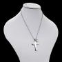 Uloveido Mens Stainless Steel Cross Pendant Bible Verse Necklace with Real Mustard Seed Y632