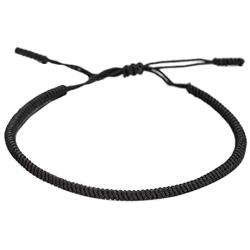 Handmade Tibetan String Bracelets for Women Men Boys Girls, Buddhist Kabbalah Adjustable Hand-woven Cord rope Bracelet for Protection and Luck, Red Black Colored rope