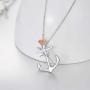 KINGWHYTE 925 Sterling Silver Necklace for Women Anchor/Compass Necklace Graduation