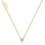 Kaiya -Sideways Initial Letter Pendant Necklace with Swarovski Crystal Cubic Zirconia, 14+2'' Premium Stainless Steel 14K Gold, Silver Plated Dainty Alphabet Initial Swarovski Crystal Choker for Women