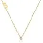 Kaiya -Sideways Initial Letter Pendant Necklace with Swarovski Crystal Cubic Zirconia, 14+2'' Premium Stainless Steel 14K Gold, Silver Plated Dainty Alphabet Initial Swarovski Crystal Choker for Women