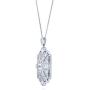 BERRICLE Rhodium Plated Sterling Silver Cubic Zirconia CZ Art Deco Milgrain Bridal Bridesmaid Fashion Necklace and Earrings Set