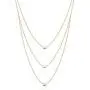Opal Layered Gold Necklaces For Women | 14k Gold Dipped Ball Chain, 3 Tiered White Fire Opal, Gold Necklace | Dainty Opal Necklaces For Women | Celebrity Approved Opal Jewelry For Women