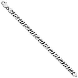 Solid 925 Sterling Silver Flat Link Bracelet - with Secure Lobster Lock Clasp 7.5''