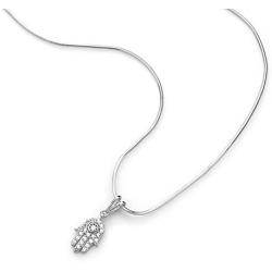Suvani Jewelry 925 Sterling Silver CZ Hamsa Hand of Fatima Good Luck Protection Pendant Necklace 18''