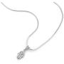 Suvani Jewelry 925 Sterling Silver CZ Hamsa Hand of Fatima Good Luck Protection Pendant Necklace 18''
