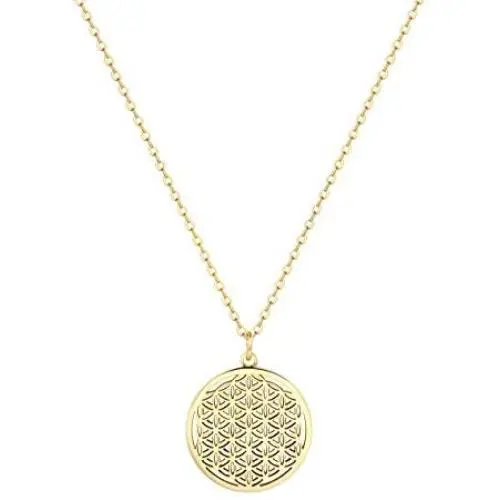Happiness Boutique Women Flower of Life Necklace Gold Color Delicate Pendant Necklace Stainless Steel Jewelry Happiness Boutique Women Flower of Life Necklace Gold Color Delicate Pendant Necklace Stainless Steel Jewelry