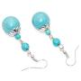 Heavstjer Fashion Piercing Jewelry Turquoise Ball Teardrop Dangle Drop Earrings