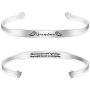 Inspirational Cuff Bracelets Gifts for Women Girls Personalized Motivational Mantra Engraved Stainless Steel Jewelry