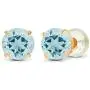 Solid 14K Yellow, White or Rose Gold 4mm Round Genuine Gemstone Birthstone Prong Set Stud Earrings For Women and Girls Solid 14K Yellow, White or Rose Gold 4mm Round Genuine Gemstone Birthstone Prong Set Stud Earrings For Women and Girls