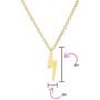 Delicate Minimalist Geometric Zig Zag Flash Lightning Bolt Pendant Necklace For Women For Teen 14K Gold Plated 925 Sterling Silver