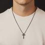 IEFSHINY Cross Necklace for Men, Stainless Steel Cross Pendant Necklaces for Men Pendant Chain 16-30 Inches Chain Gold Silver Black Cross Necklace