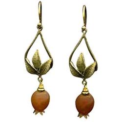 Michael Michaud Pomegrante Tear Drop Wire Earrings 3541