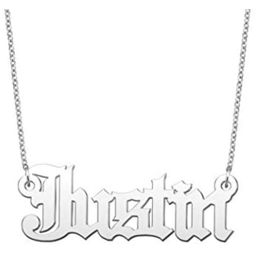 YSAHan Name Necklace Personalized Customized Nameplate Initial Jewelry for Women Girls