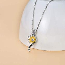 925 Sterling Silver Sunflower Necklace You Are My Sunshine Daisy Flower Pendant Jewelry for Women
