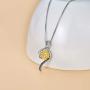 925 Sterling Silver Sunflower Necklace You Are My Sunshine Daisy Flower Pendant Jewelry for Women