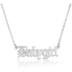 Beleco Jewelry Personalized Old English Name Necklace. Customized Gothic Font Style Any Name Necklace, Old English Name Pendant, Nameplate Jewelry For Girlfriend, Gift For Her, Jewelry For Women, 925 Sterling Silver Or 18K Gold Plated Necklace