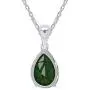 Jewel Zone US 925 Sterling Silver 6.50 Ct Pear Shape Cut Forest Green Simulated Helenite Pendant