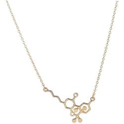 Chandrias Treasures THC Molecule Cannabis Pendant Necklace - 18K Gold Plated Handmade jewelry - Summer Sale