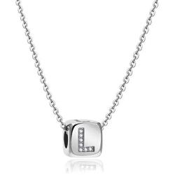 Luluadorn Alphabet A-Z 26 Letters Initial Necklace Capital Custom Name Initial Dice Peandant for Men Women Jewelry Birthday Gifts