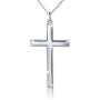 925 Sterling Silver Mens Classic Cross Pendant Necklace 24 inch Silver Chain Jewelry Gift for Father Boyfriend Son