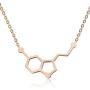 Altitude Boutique Simple Happiness Serotonin Molecule Necklace, Serotonin Neurotransmitter Necklace, Science Jewelry for Science Lovers (Silver, Gold, Rose Gold)